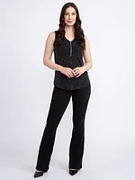 Women's Shimmer Zip Front  Tank