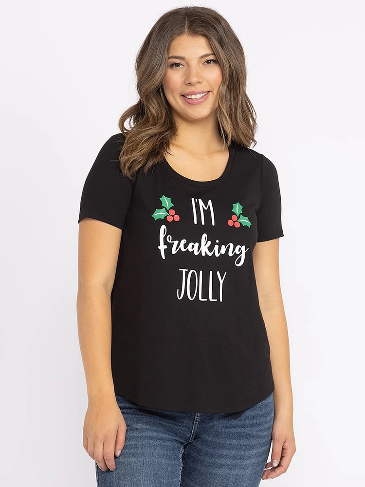 Women's Freakin' Jolly Scoop Neck Tee