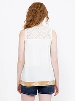 Women's Embroidered Peasant Tank