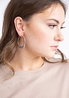 Clutchless Leaf Hoop Earring