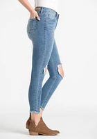 Women's Knee Hole Crop Skinny Jeans