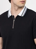 Men's Quarter Zip Polo Shirt