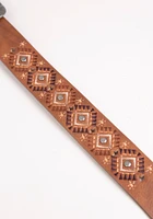 Embroidered Brown Belt