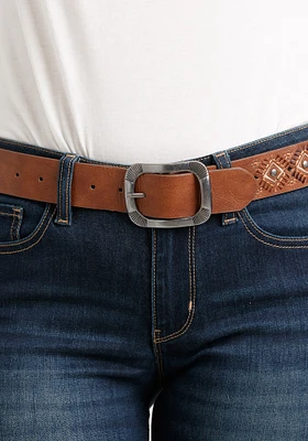 Embroidered Brown Belt