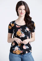 Women's Floral Scoop Neck Tee