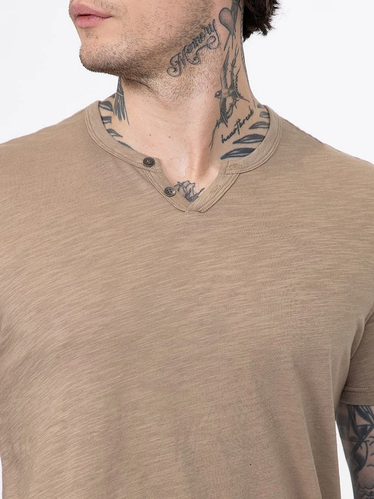 Men's Slub Notch Henley Tee
