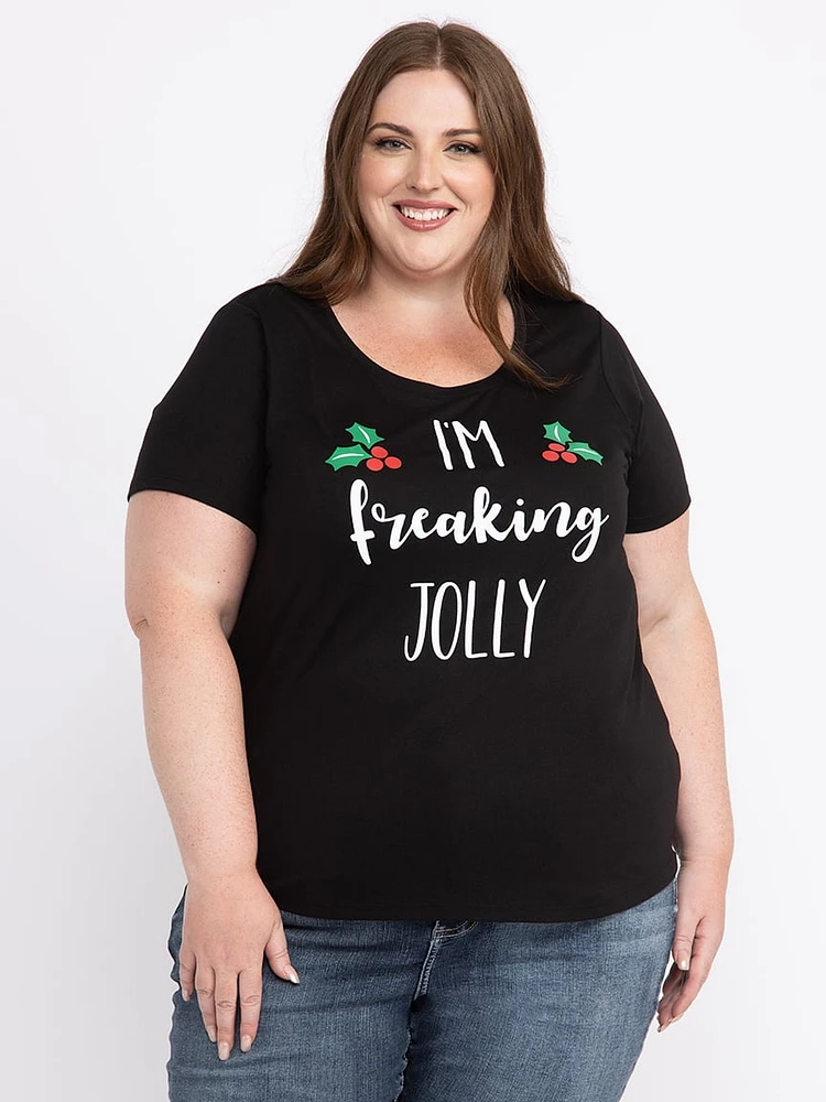 Women's Freakin' Jolly Scoop Neck Tee