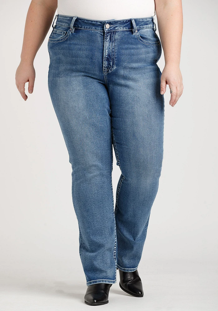 Women's Plus Medium Wash Straight Leg Jeans