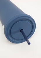 Dark Blue Rubber Coated Tumbler