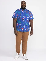 Men's Surfing Santa  Resort Shirt