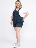 Women's Destroyed Cuffed Denim Shortall