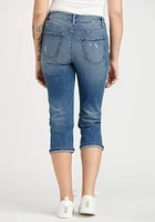 Women's Destroyed Cuffed Jean Capri