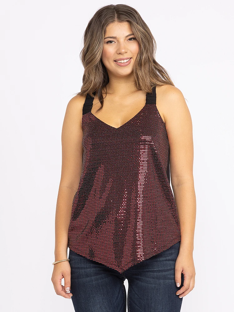 Women's Sequin Handkerchief Tank