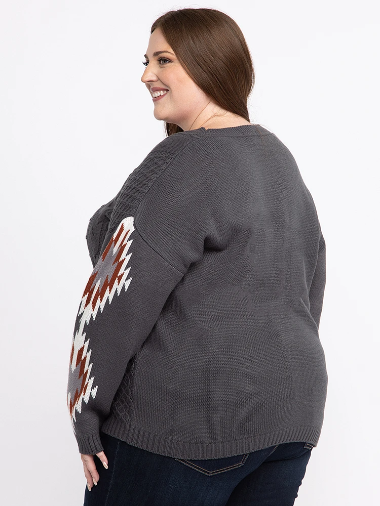 Women's Pullover With Geometric Sleeve