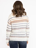 Women's Stripe Pointelle Sweater