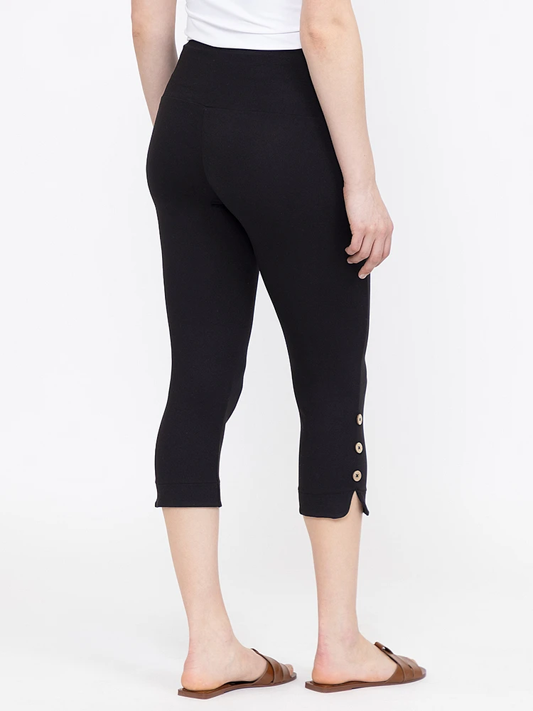 Women's Side Button Capri Legging