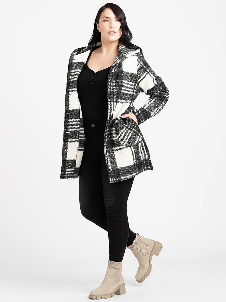 Women's Boucle Plaid Coat