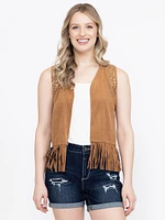 Women's Studded Fringe Vest