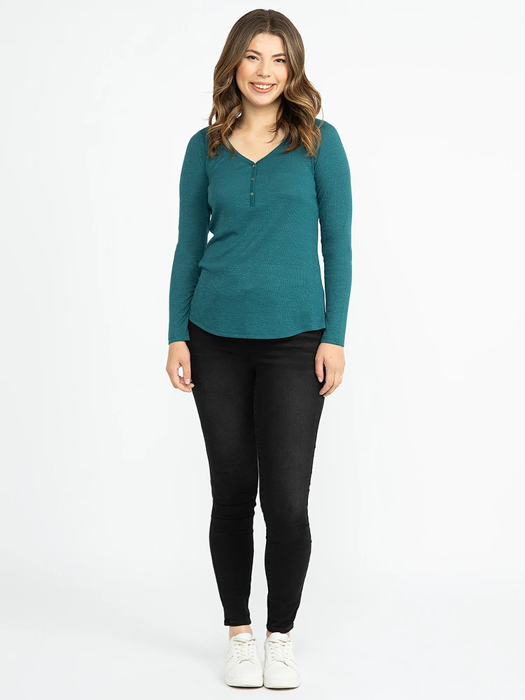 Women's Rib Long Sleeve Henley