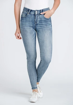 Women's 2 Button Waist Skinny Jeans
