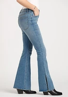 Women's High Rise Side Slit Flare Jeans