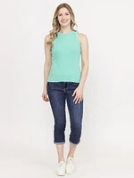 Women's Washed Rib Crew Neck Tank