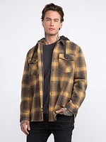 Men's Plaid Hooded Flannel Shirt