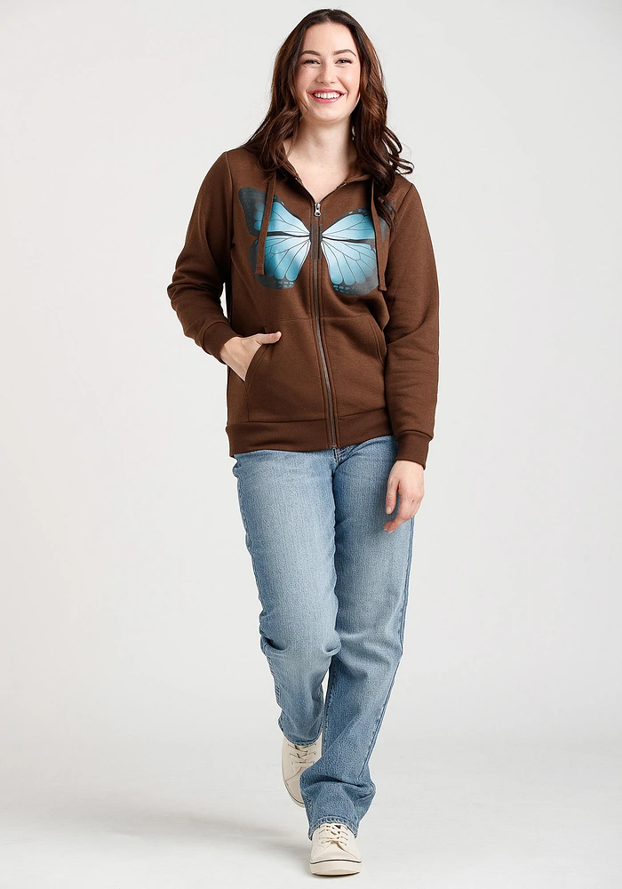 Women's Butterfly Print Full Zip