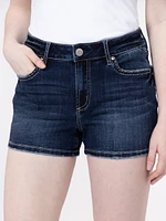 Women's Multi Thread Thick Stitch Dark Wash Shortie