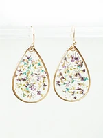 Women's Pressed Flower Pendant Earrings