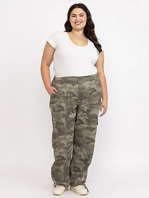 Women's Plus  Relaxed Printed Cargo Jogg