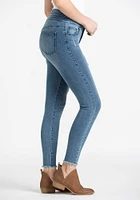 Women's 2 Button Raw Hem Ankle Skinny Jeans