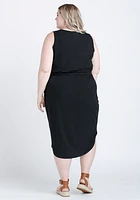 Women's Button Front Midi Dress