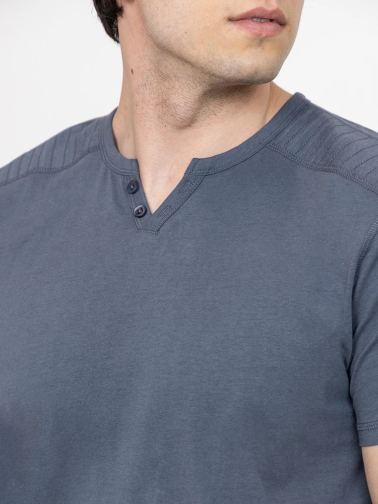 Men's Overdye Notch Henley Tee