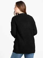 Women's Ribbed Boucle Cardigan