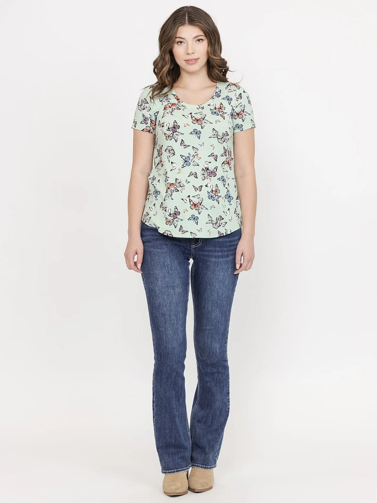 Women's Butterfly Scoop Neck Tee
