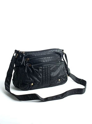 Women's Washed PU Crossbody Bag