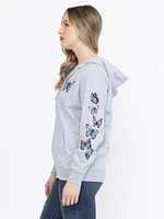 Womens Butterfly Zip Hoodie