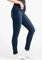 Women's 2 Button Destroyed Skinny Jeans