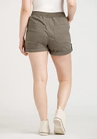 Women's Knit Waist Stretch Twill Utility Shortie