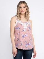 Women's Crochet Trim Neck Tank