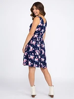 Women's Floral Smocked Waist Dress