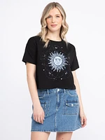 Women's Celestial Cropped Oversized Tee