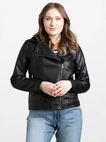 Women's Faux Leather Moto Jacket