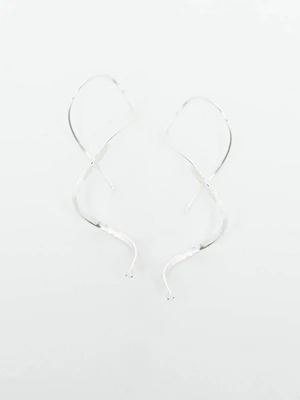 Women's Silver Pull Through Earrings