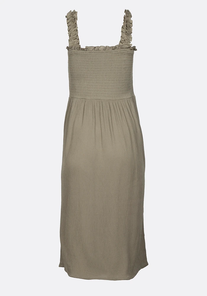 Women's Button Front Midi Dress