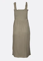 Women's Button Front Midi Dress