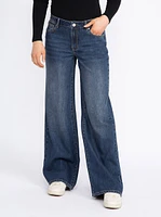 Women's Medium Dark Wash Wide Leg Skater Jeans