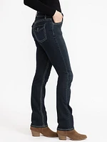 Women's Dark Wash Flap Pocket Straight Jeans