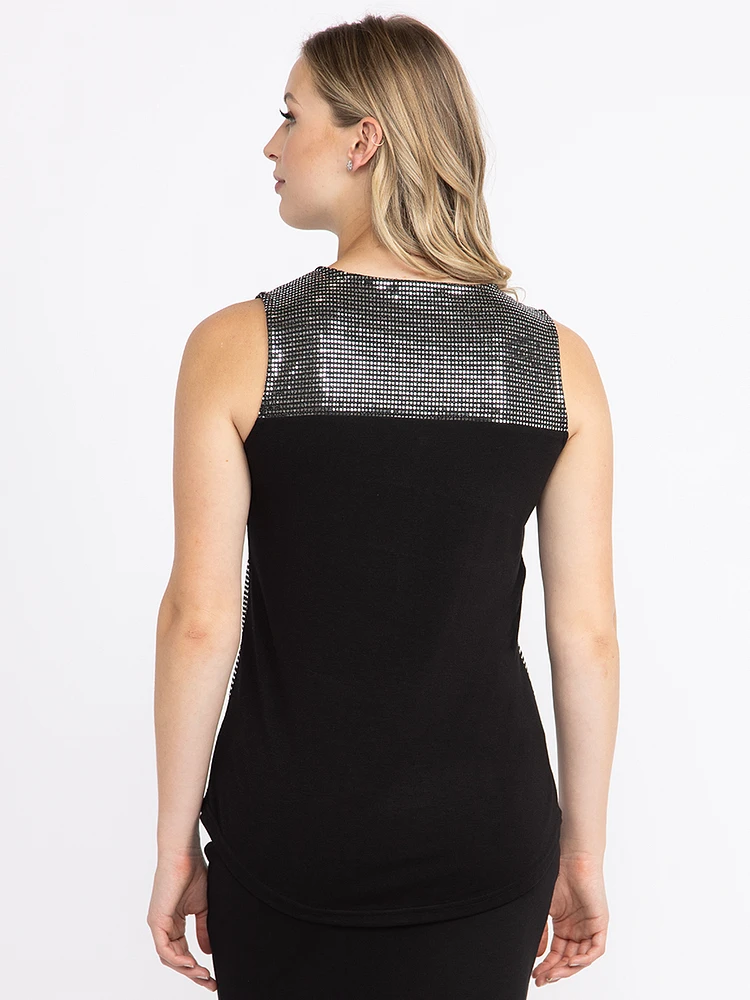 Women's Sequin Half Zip Tank